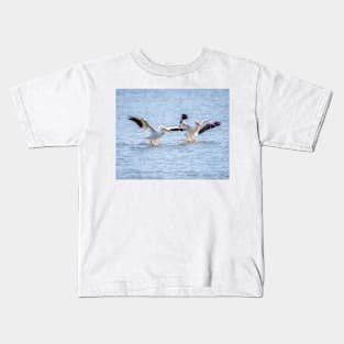 American White Pelican Dual Landing Kids T-Shirt